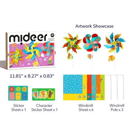 Mideer - Origami Paper Craft Kit: Windmill Kingdom