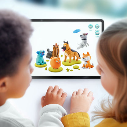 Hey Clay - Modelling Air-Dry Clay with Fun Interactive App - Yorkie, Series Dog Story, 3 cans