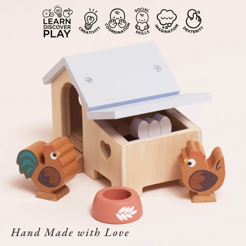 Le Toy Van - Dolls House Furniture: Chicken Coop Playset - 6pcs