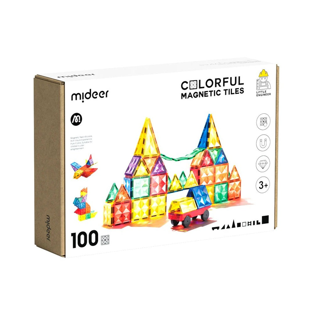 Mideer - Colourful Magnetic Tiles Building Set - 100pcs