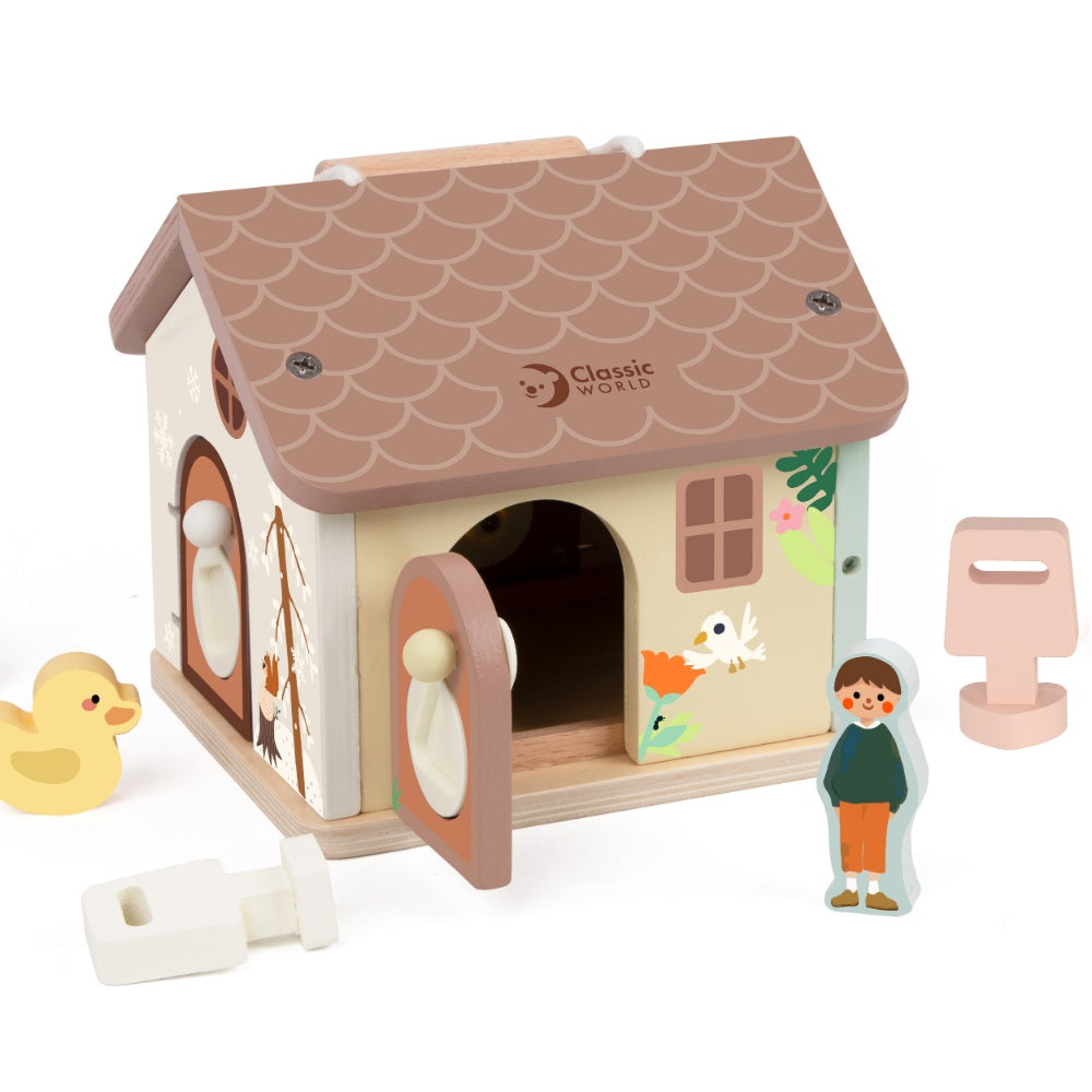 Classic World - Play & Learn - Wooden Locking House