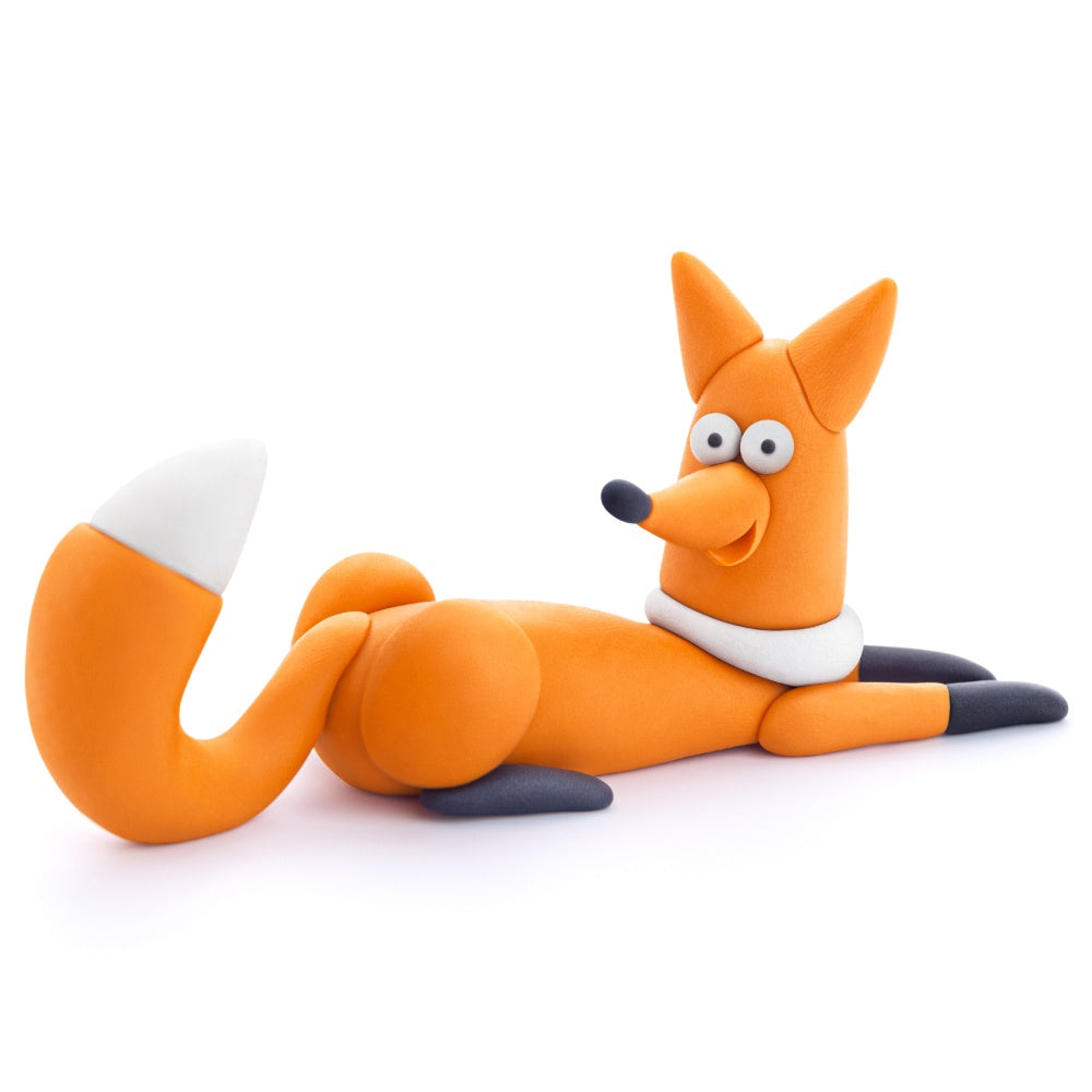 Hey Clay - Modelling Air-Dry Clay with Fun Interactive App - Wolf, Fox, Squirrel, Series Forest Animals, 6 cans