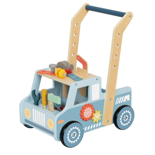 TookyToy - 2-in-1 Wooden Tool Bench & Baby Walker - 46 Pieces - Motherhood
