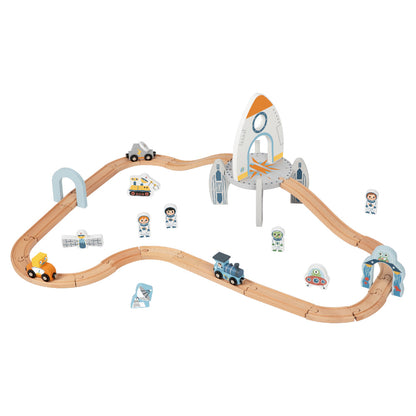 TookyToy - Wooden Space Station Train Toy Set