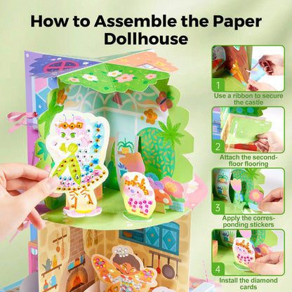 Jar Meló - Diamond Art Dollhouse - Fairy Castle Craft & Play Set