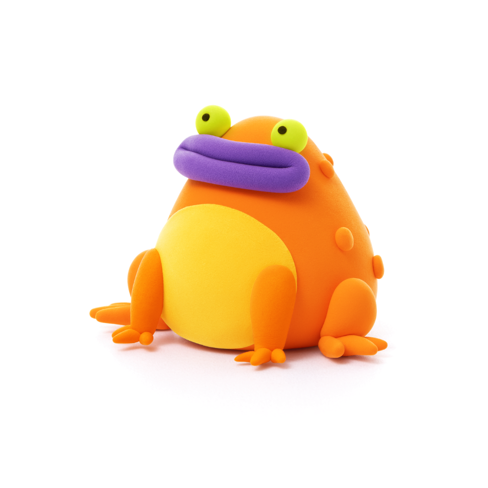 Hey Clay - Modelling Air-Dry Clay with Fun Interactive App - Turtle, Orange frog, Tarantula, Series Exotic Pets, 6 cans