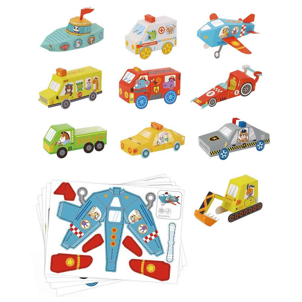 TookyToy - Let's Fold 3D Origami Paper Kit - Traffic