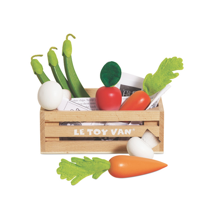 Le Toy Van - Wooden Harvest Vegetables Food Crate - 10pcs