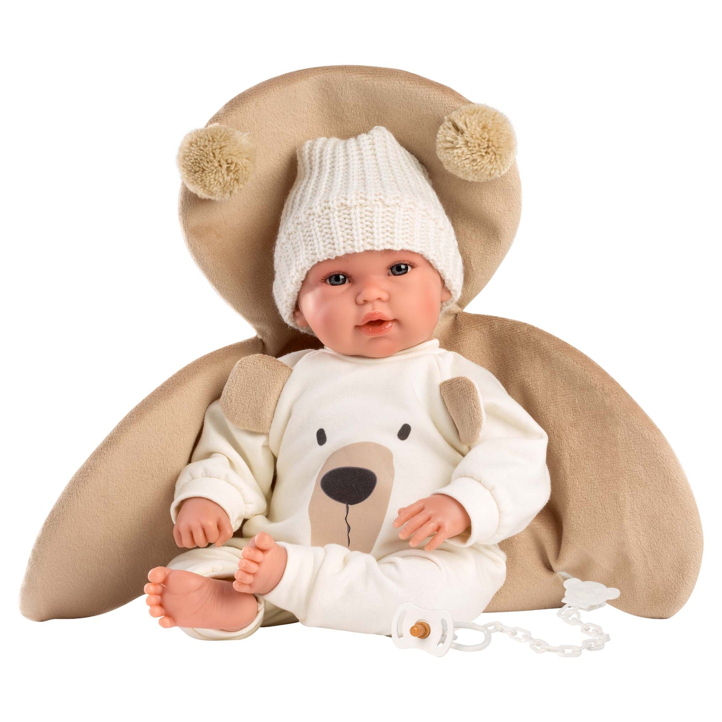 Llorens - Baby Boy Doll with Bear-Themed Blanket, Clothing & Accessories - 36cm (Mechanism Optional) - Motherhood