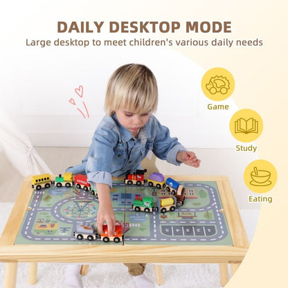 TookyToy - Multi-Activty Kids Table with Sensory Bins, Tabletop & Roll Holder