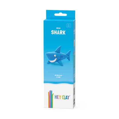 Hey Clay - Modelling Air-Dry Clay with Fun Interactive App - Shark, series Ocean, 3 cans