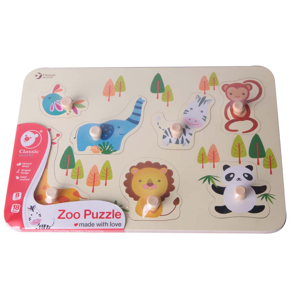 Classic World - Peg Puzzle - Zoo - 7pcs