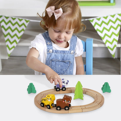 hi Pando - Wooden Animal Train Set - 19pcs