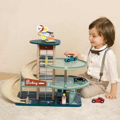 Classic World - Pretend & Play - Vintage Wooden Parking Garage