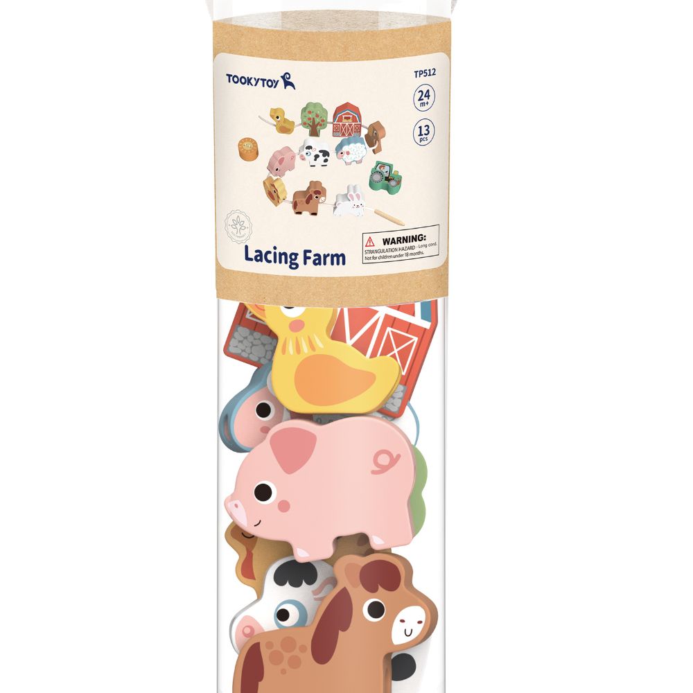 TookyToy - Fine Motor Lacing Farm Animals Set - Motherhood