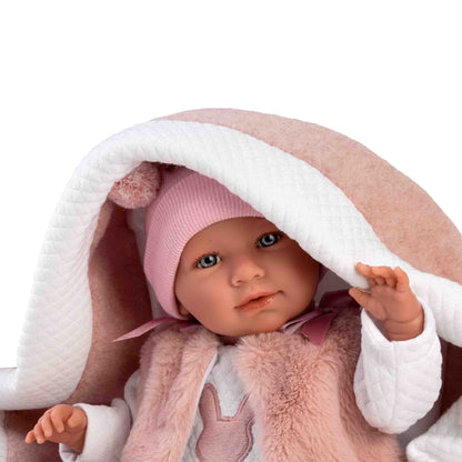 Llorens - Baby Girl Doll & Baby Carrier: Mimi - 40cm (Mechanism Optional)