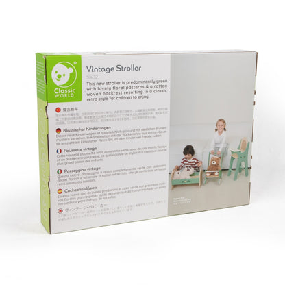 Classic World - Pretend & Play - Vintage Wooden Doll Stroller