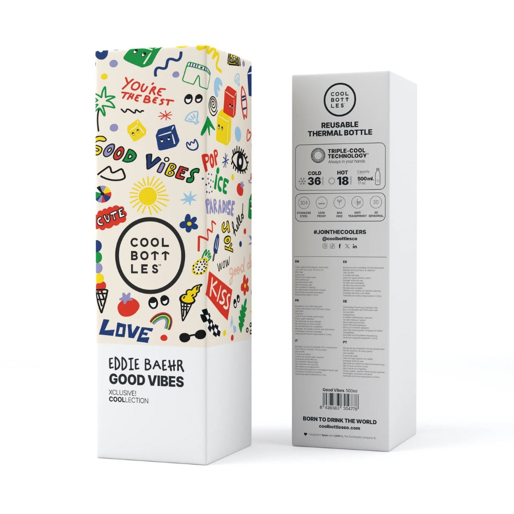 Cool Bottles - Triple-Insulated Water Bottle - Good Vibes 500ml
