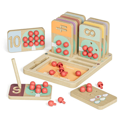 TopBright - Wooden Montessory Fruit Tree Counting & Writing Number Toy