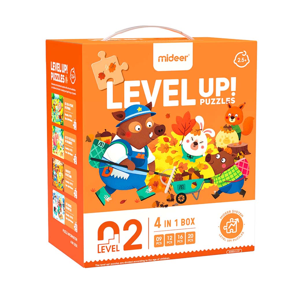Mideer - Level Up Puzzles - 4-in-1 - Level 2 Seasons Of The Forest