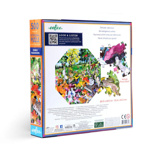 eeBoo - Edible Mushrooms 500 Piece Octagonal Puzzle