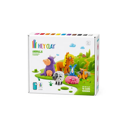 Hey Clay - Modelling Air-Dry Clay with Fun Interactive App - Animals, 15 cans