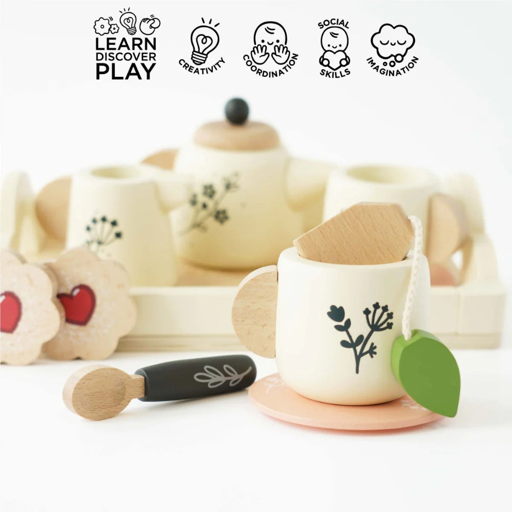 Le Toy Van - Wooden Tea Set & Tray - 12pcs