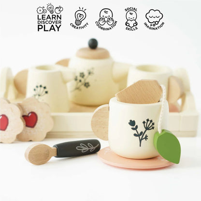 Le Toy Van - Wooden Tea Set & Tray - 12pcs