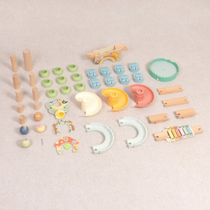 TookyToy - Montessori Multi-Activity Ball Drop Track Toy - 43 Pieces