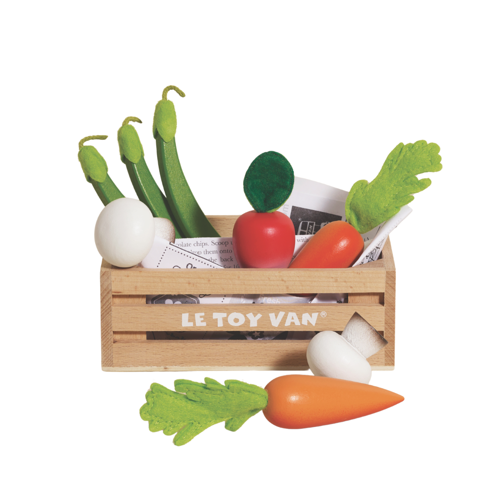 Le Toy Van - Wooden Harvest Vegetables Food Crate - 10pcs
