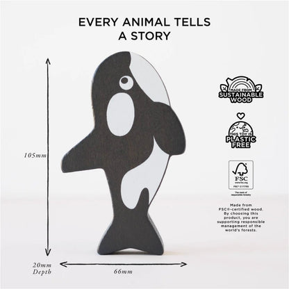 Le Toy Van - Wooden Ocean Life Stacking Animals & Bag - 10pcs