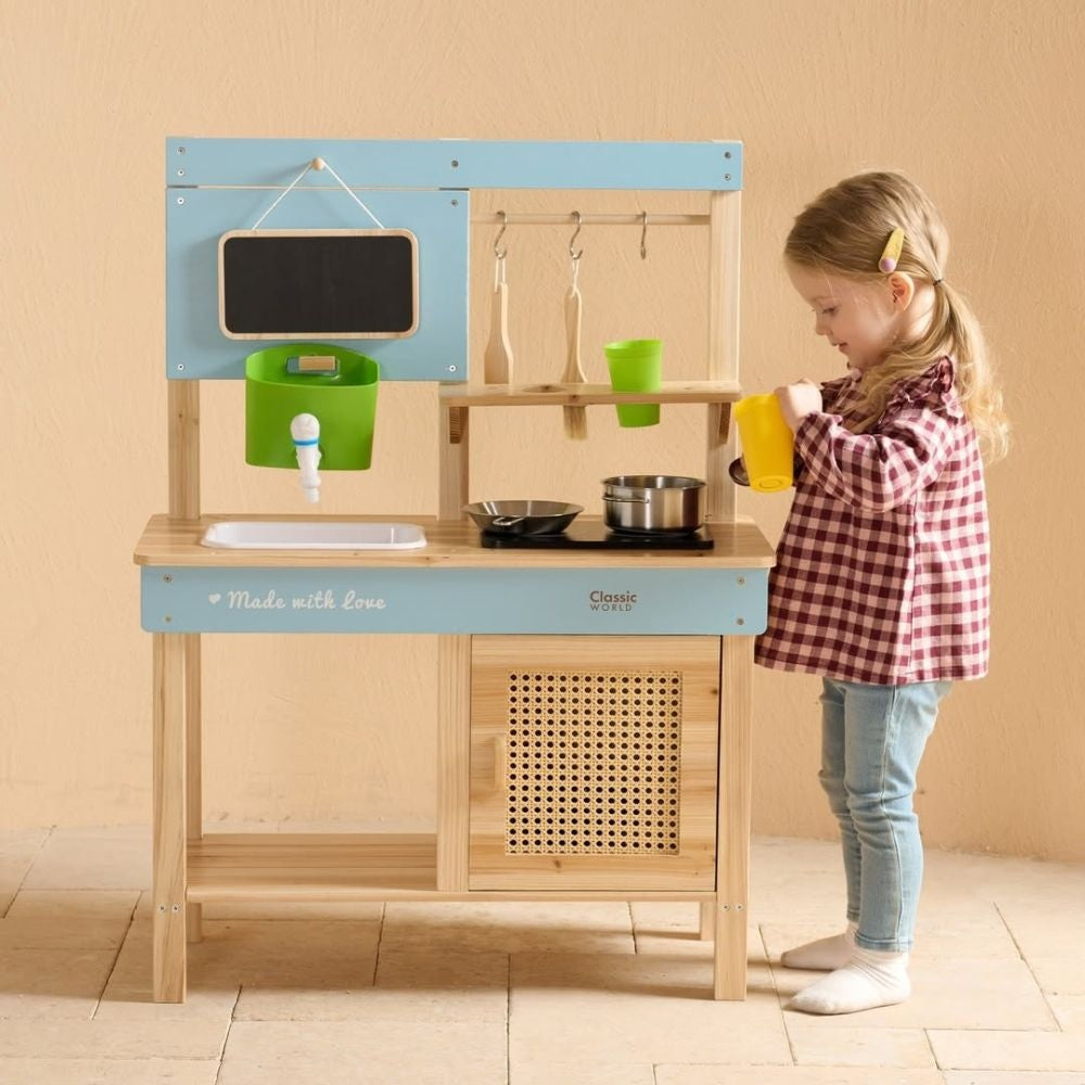 Classic World - Outdoor Mud Kitchen with Accessories - Wooden - 7 Pieces