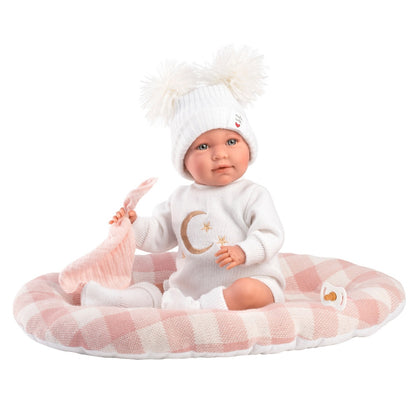 Llorens - Baby Girl Doll with Clothing & Bed Cushion: Mimi - 42cm