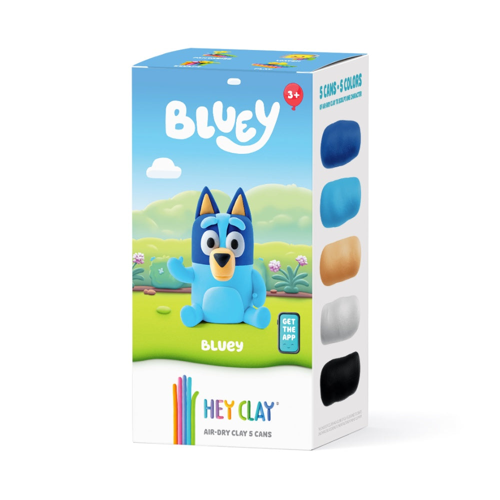 Hey Clay - Modelling Air-Dry Clay with Fun Interactive App - Bluey, 5 cans