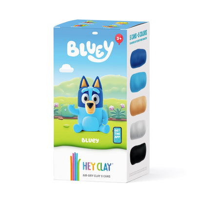 Hey Clay - Modelling Air-Dry Clay with Fun Interactive App - Bluey, 5 cans