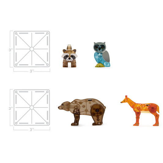 Magna-Tiles - Magnetic Construction Set - Forest Animals - 25pcs