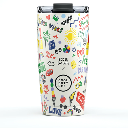 Cool Bottles - Triple-Insulated Travel Tumbler - Good Vibes 550ml