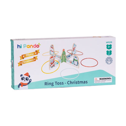 hi Pando - Wooden Ring Toss Game - Christmas Themed - 7pcs