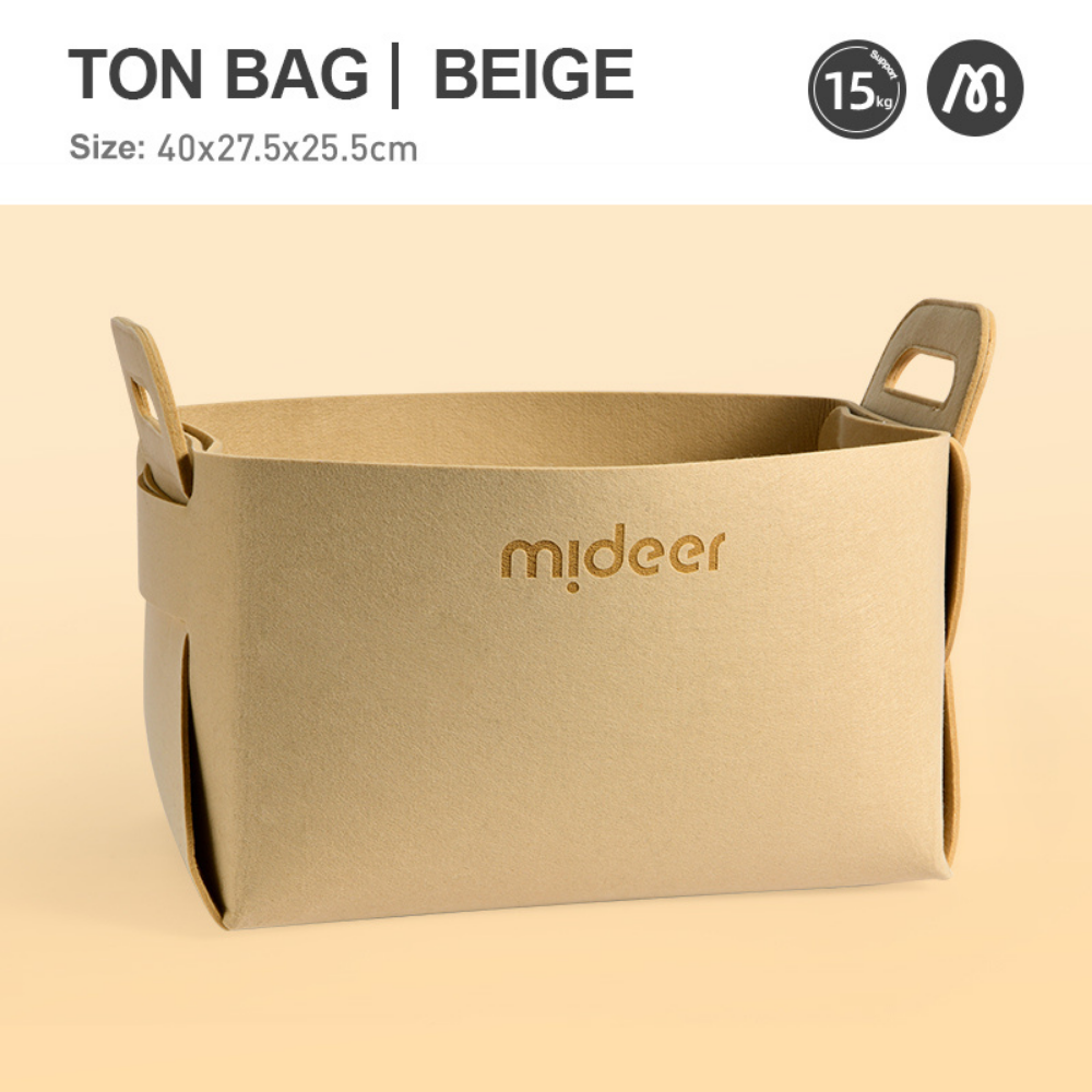 Mideer - Toy Storage Bag: Organiser for Kids Room - Beige
