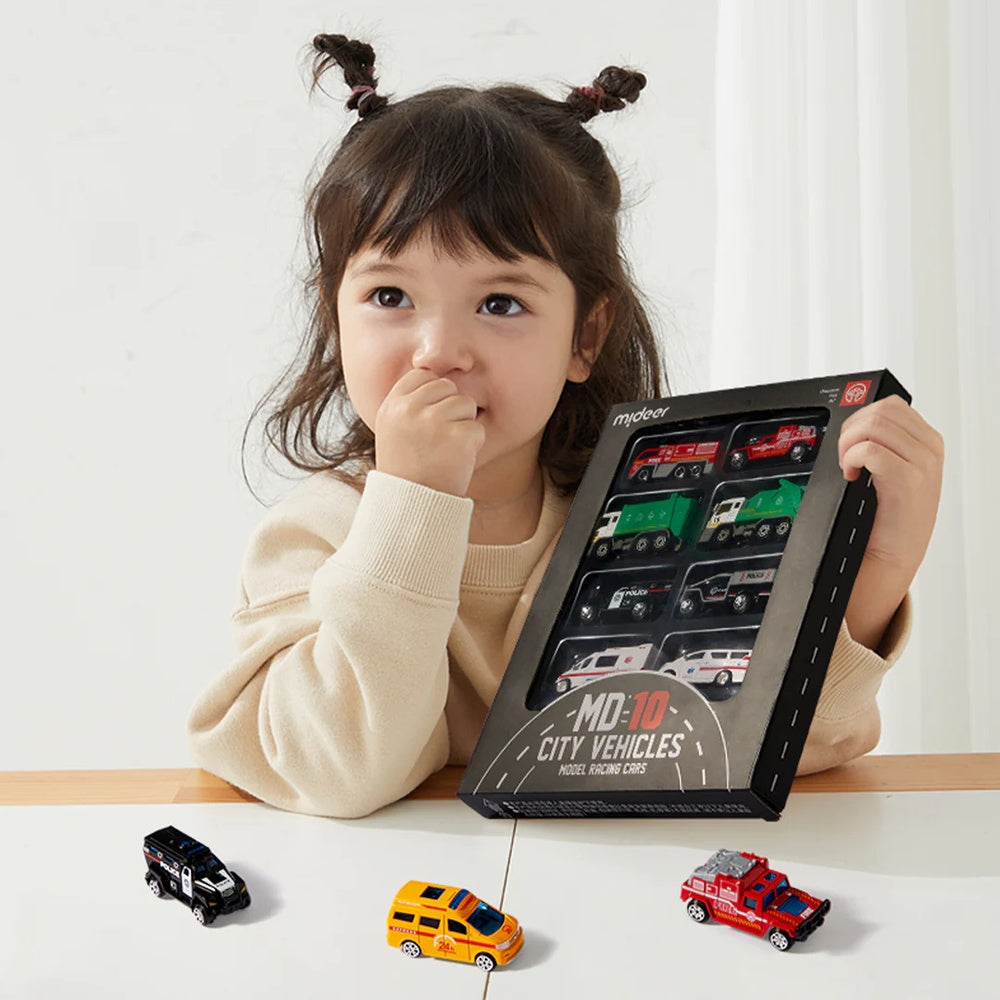 Mideer - Alloy Racing Cars - City Vehicles Toy Cars for Kids 10pcs