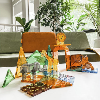 Magna-Tiles - Magnetic Construction Set - Safari Animals Set - 25pcs