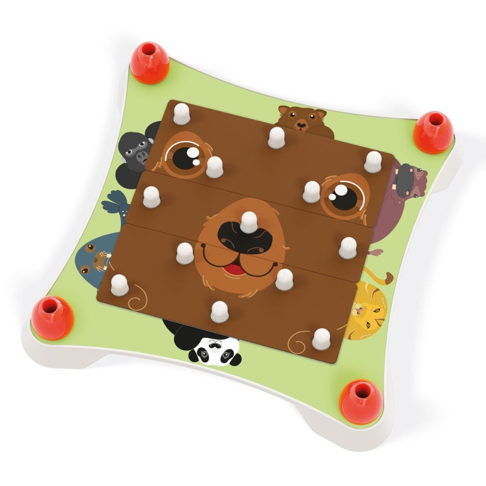 Quercetti - Guess the Animal Faces Puzzle - Memory & Recognition Game for Toddlers