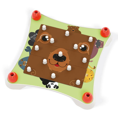 Quercetti - Guess the Animal Faces Puzzle - Memory & Recognition Game for Toddlers