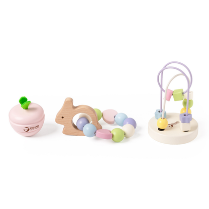Classic World - Mara Baby Play Set with Bead Maze, Rattle and Lacing Beads - 3 Pieces