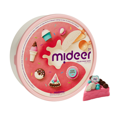 Mideer - Sweet Treat Magic Sand Play Set: 1kg Kinetic Sand with Sensory Bin, Moulds & Tools