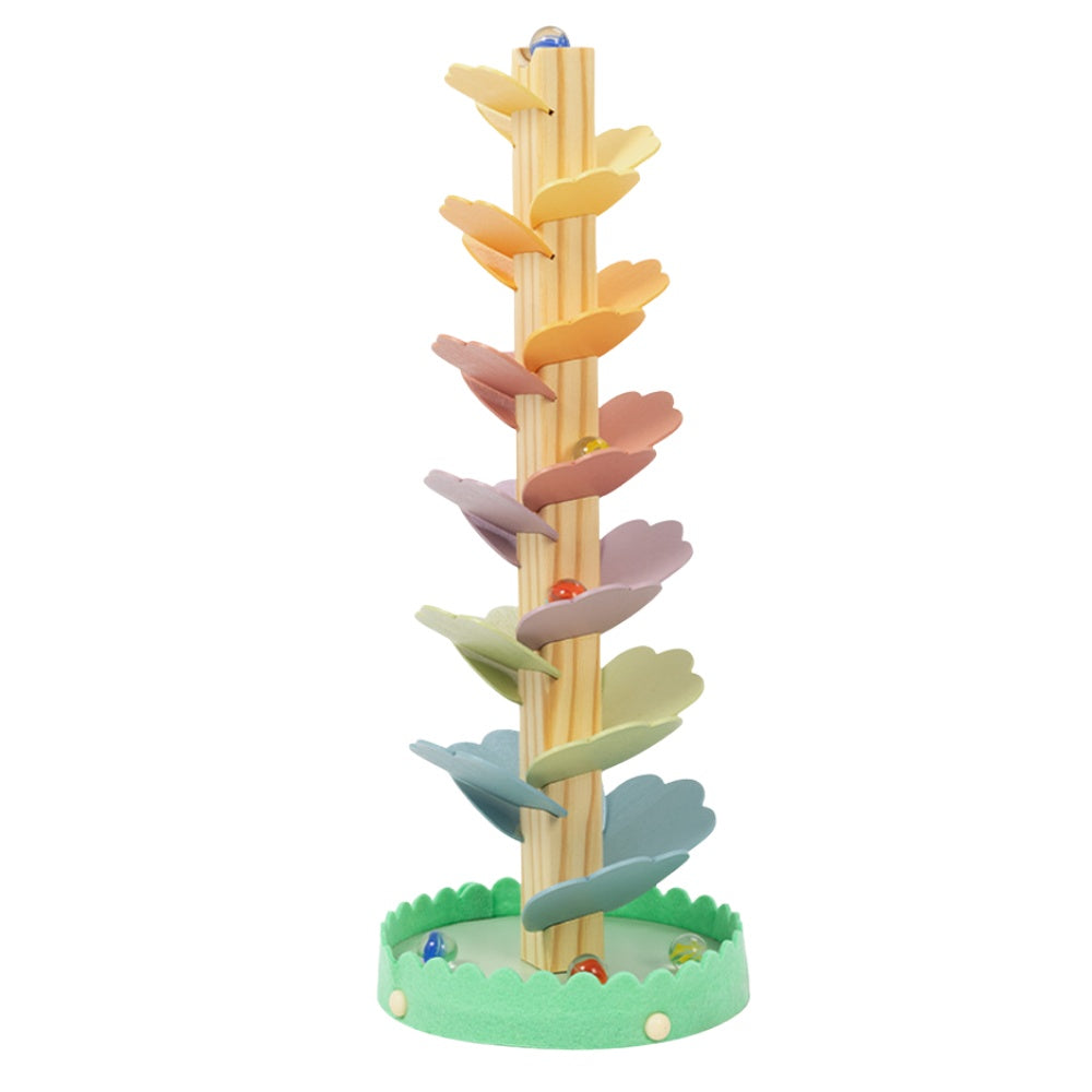 TookyToy - Wooden Ball Track Tree Toy with Spinning Leaves