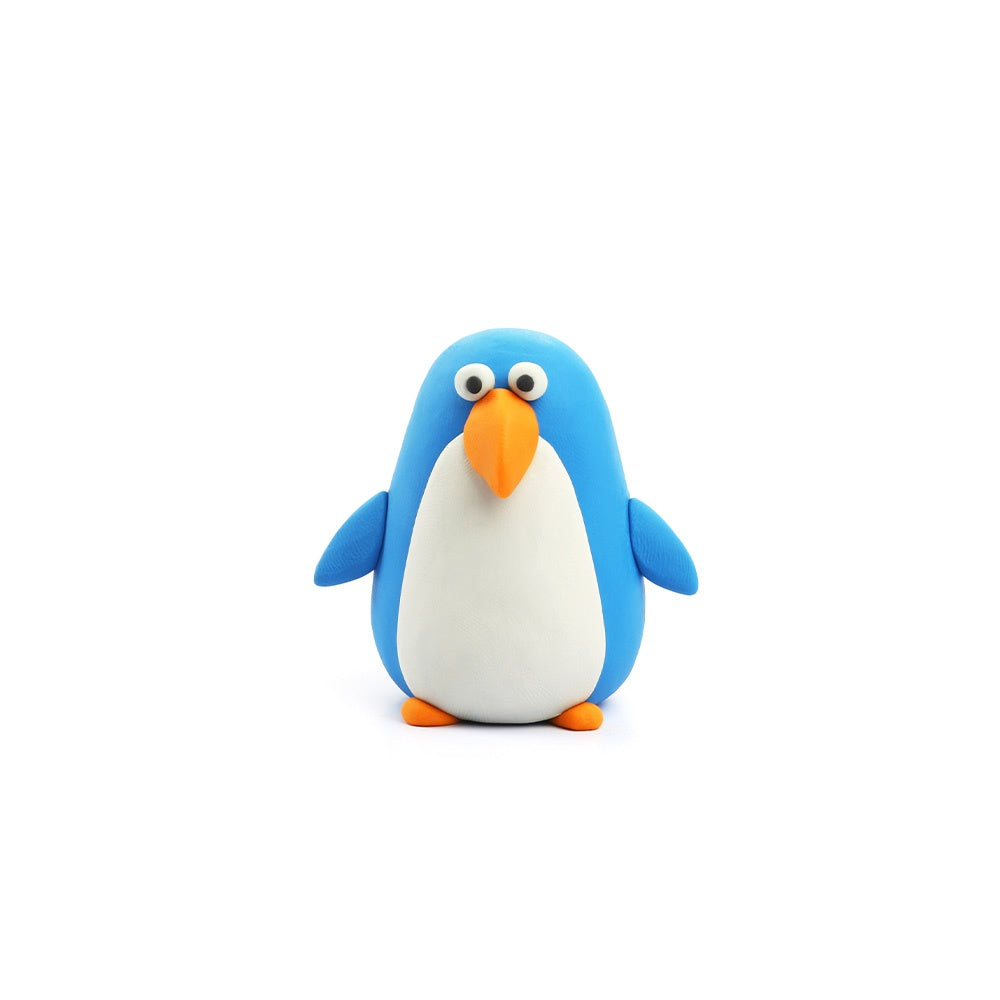 Hey Clay - Modelling Air-Dry Clay with Fun Interactive App - Toucan, Penguin, Peacock, Series Birds, 6 cans
