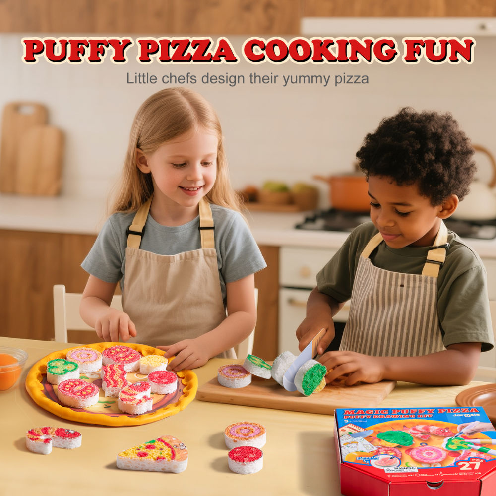 Jar Meló - Magic Puffy Pizza Kit - 3D Art & Pretend Play Cooking Set