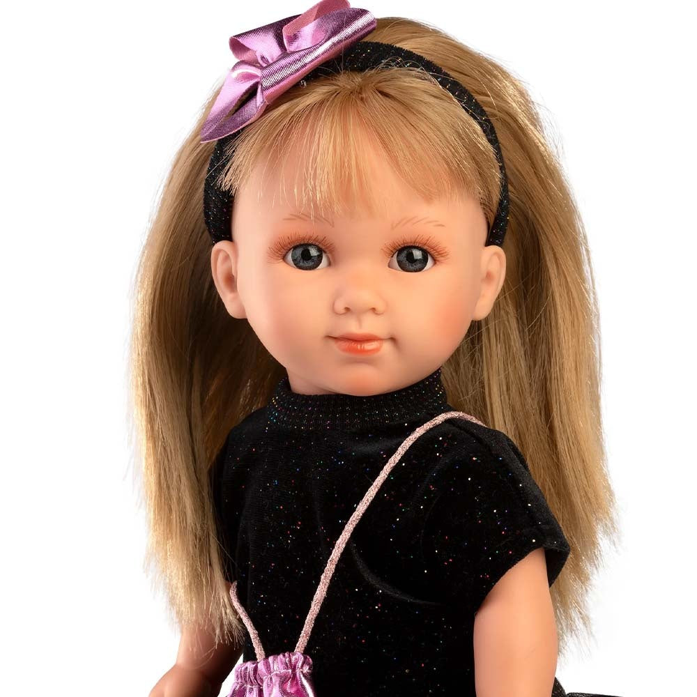 Llorens - Baby Girl Doll with Black Dress & Accessories: Elena - 35cm