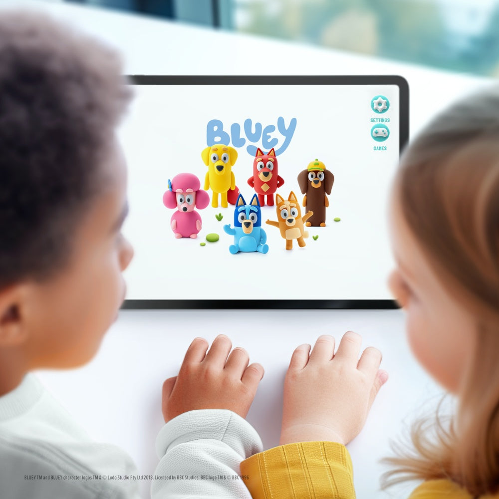 Hey Clay - Modelling Air-Dry Clay with Fun Interactive App - Bluey and Friends, 15 cans